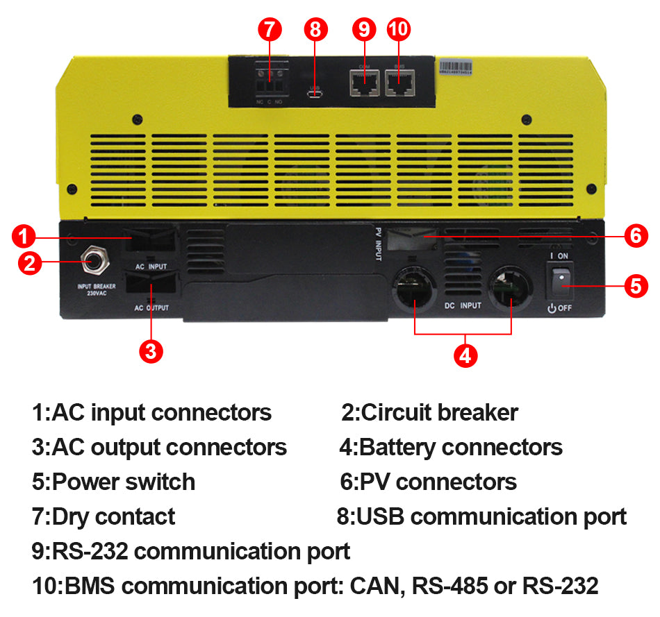 Inversor híbrido EasunPower 5,6 kW | MPPT 120 A | Salida en paralelo | Wi-Fi integrado